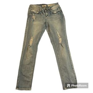 Indigo Rein skinny distressed jeans size 9